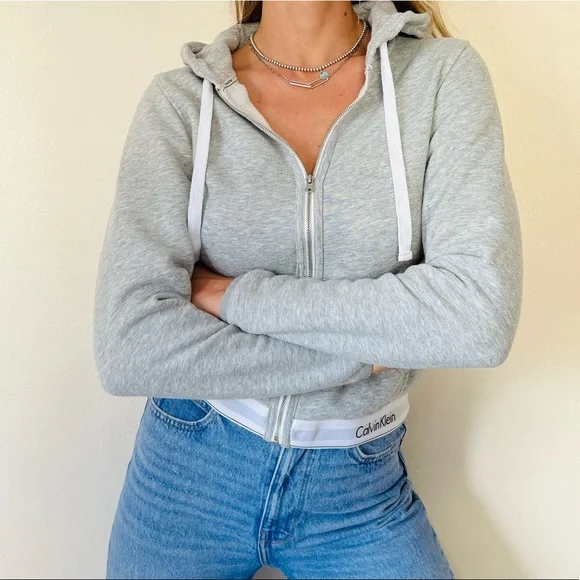 CALVIN KLEIN Modern Cotton zip-up cotton-jersey hoody top - Picture 4 of 10